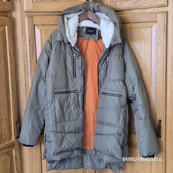 Orolay Women's Thickened Down Jacket Parka Coat Hooded Puffer Olive Green 2XL - Picture 1 of 10